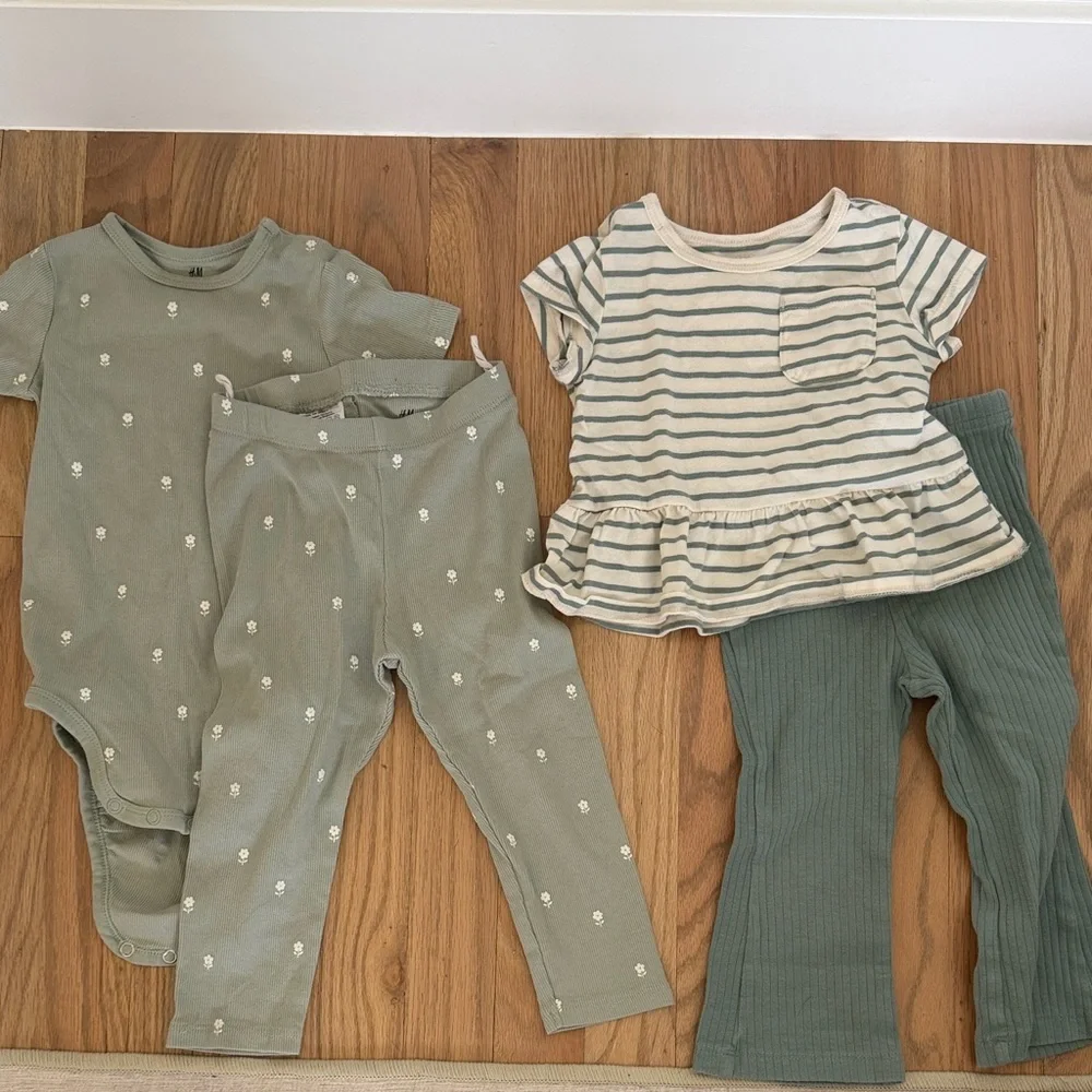 Carter's Sage Green and Cream Baby Matching Sets